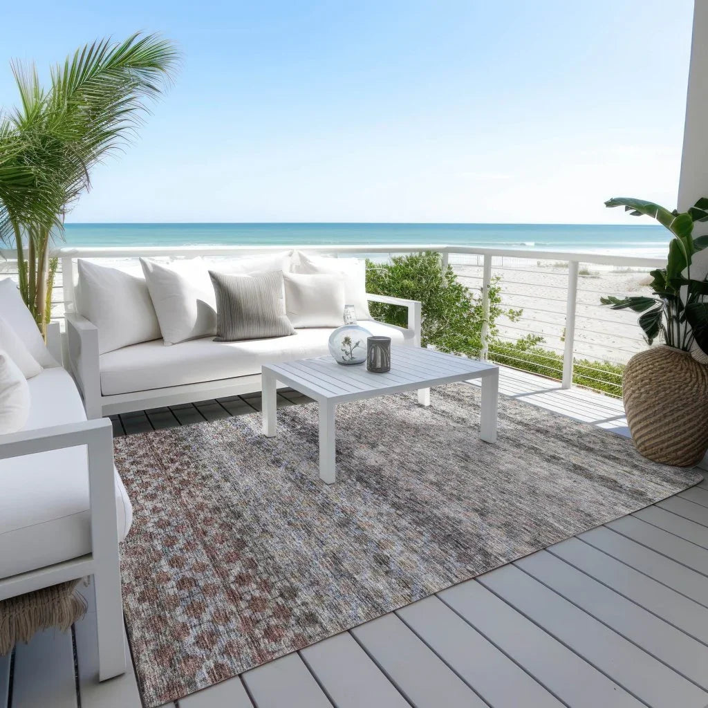 LOOMLAN Rugs Maelis Brown Washable Indoor-Outdoor Rug