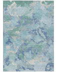 LOOMLAN Rugs Magnara Blue Washable Indoor-Outdoor Rug