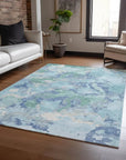 LOOMLAN Rugs Magnara Blue Washable Indoor-Outdoor Rug