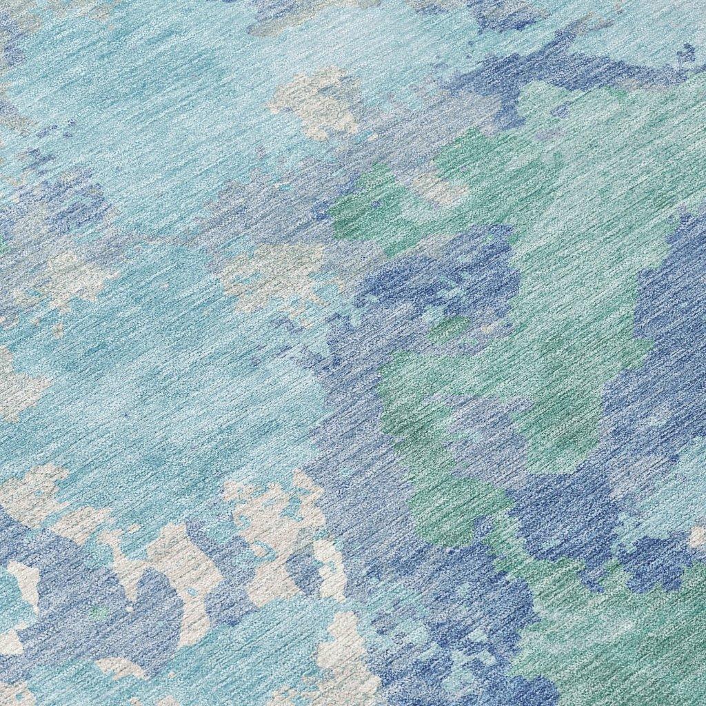 LOOMLAN Rugs Magnara Blue Washable Indoor-Outdoor Rug