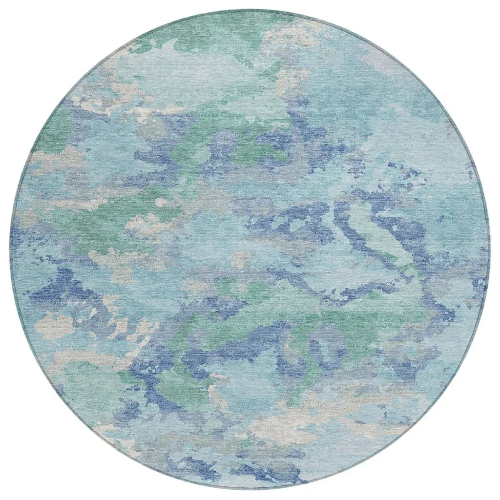 LOOMLAN Rugs Magnara Blue Washable Indoor-Outdoor Rug