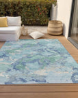 LOOMLAN Rugs Magnara Blue Washable Indoor-Outdoor Rug