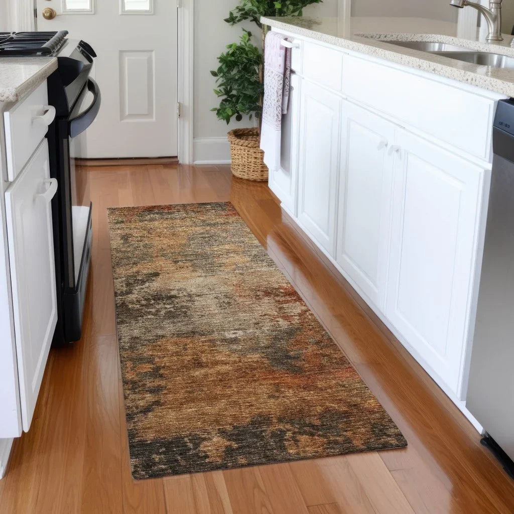LOOMLAN Rugs Mahari Brown Washable Indoor-Outdoor Rug
