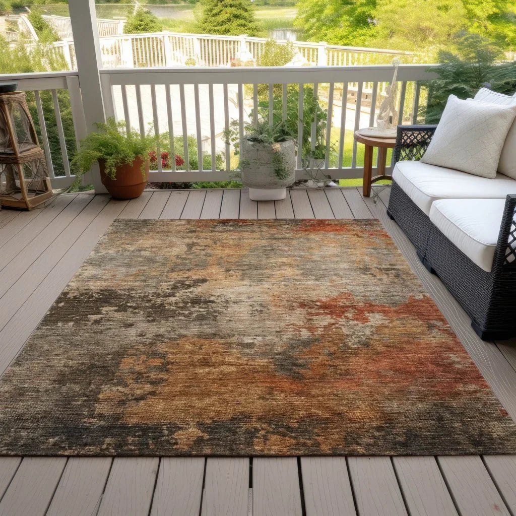 LOOMLAN Rugs Mahari Brown Washable Indoor-Outdoor Rug
