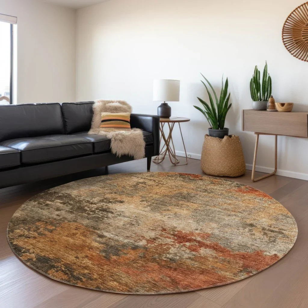 LOOMLAN Rugs Mahari Brown Washable Indoor-Outdoor Rug