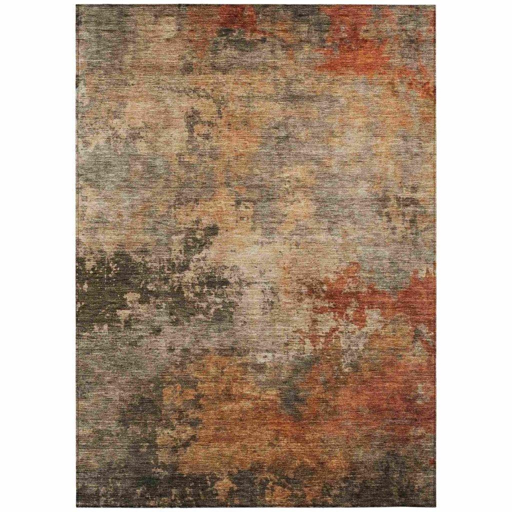 LOOMLAN Rugs Mahari Brown Washable Indoor-Outdoor Rug