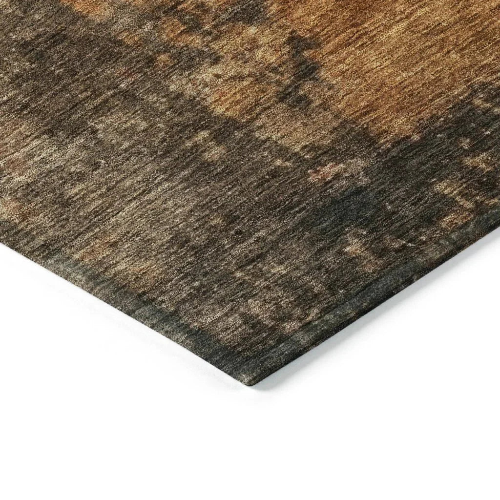 LOOMLAN Rugs Mahari Brown Washable Indoor-Outdoor Rug