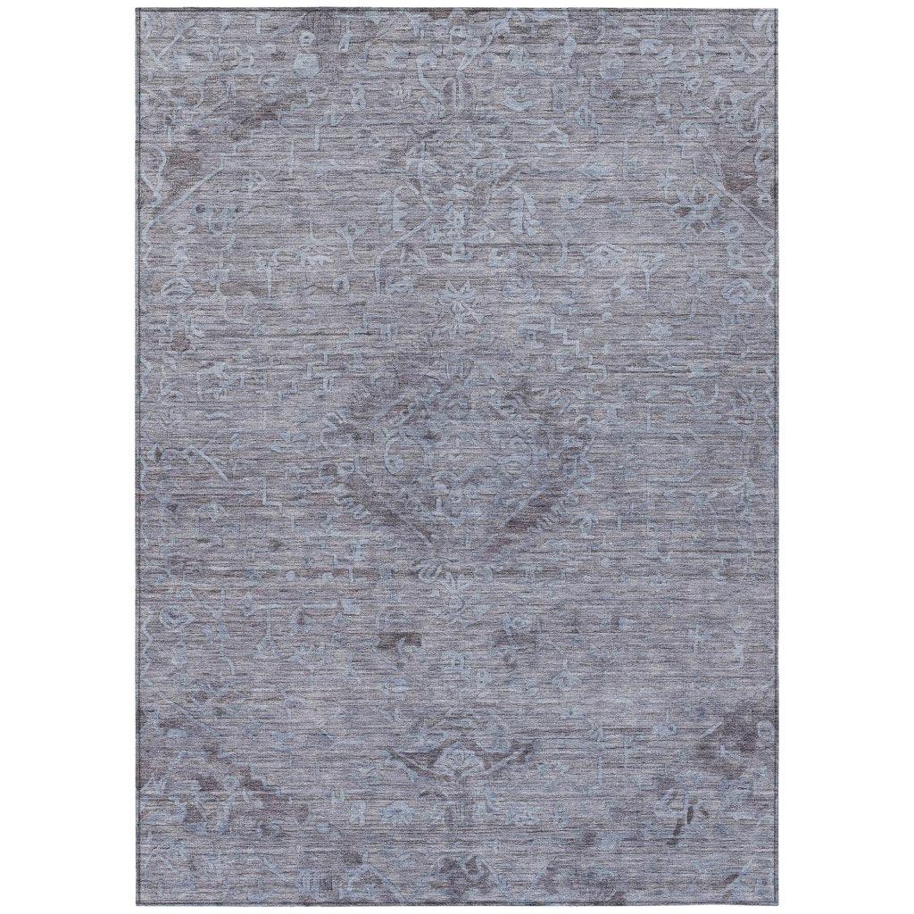 LOOMLAN Rugs Malia Blue Washable Indoor-Outdoor Rug