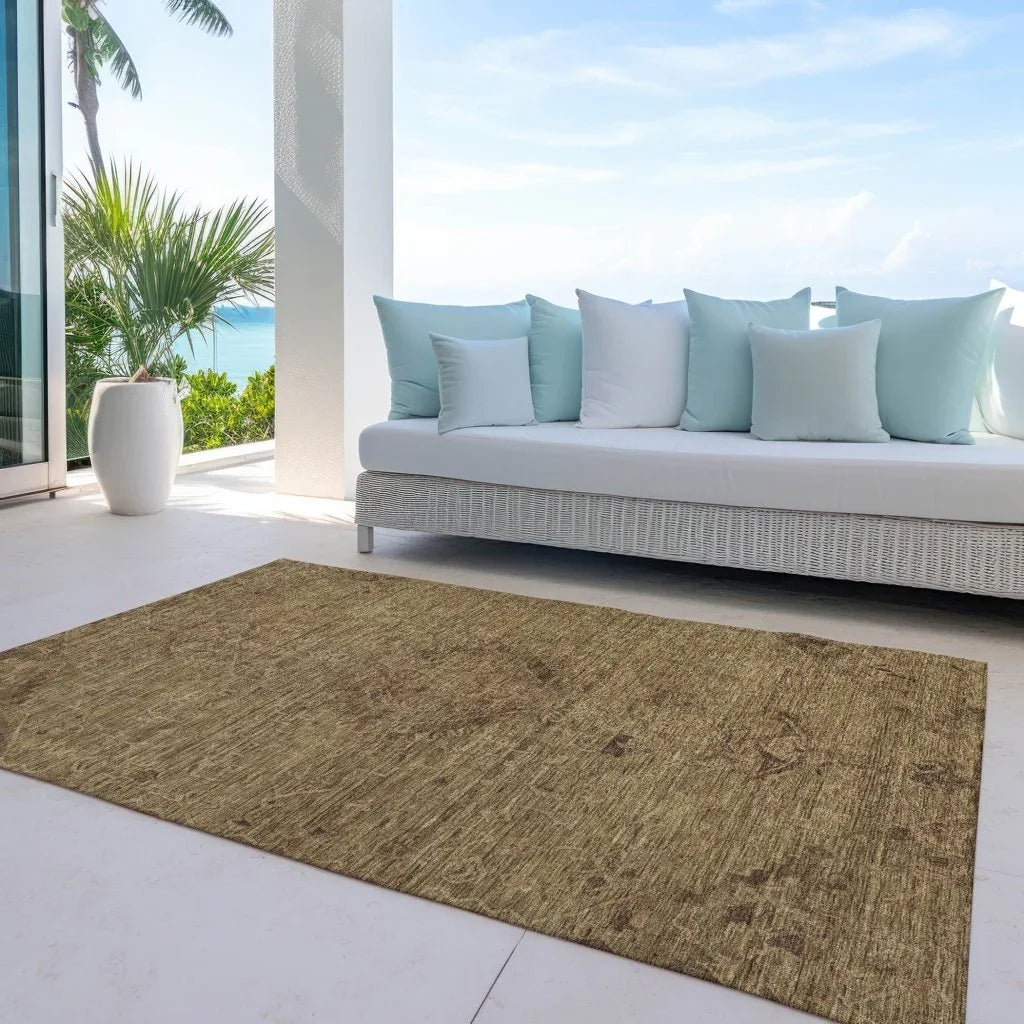 LOOMLAN Rugs Malia Brown Washable Indoor-Outdoor Rug