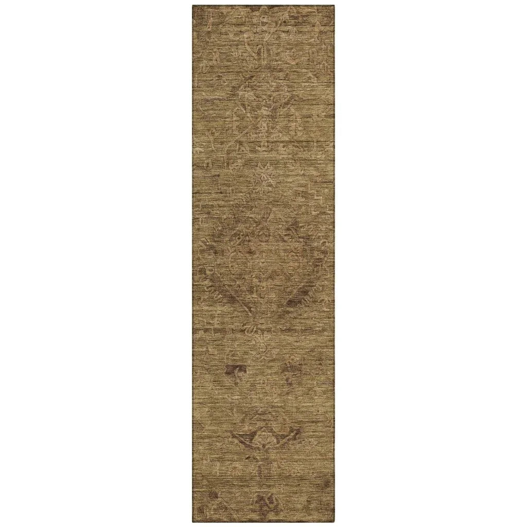 LOOMLAN Rugs Malia Brown Washable Indoor-Outdoor Rug