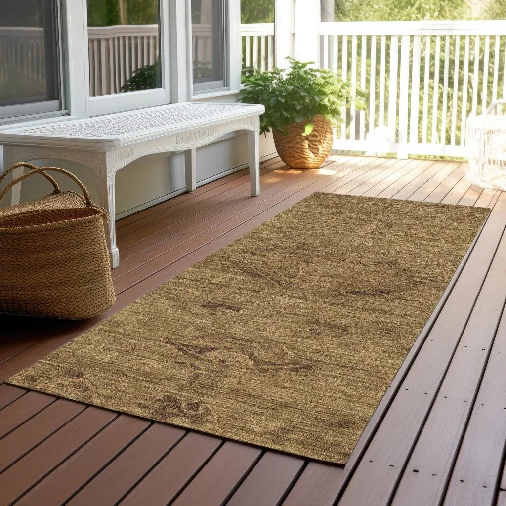 LOOMLAN Rugs Malia Brown Washable Indoor-Outdoor Rug