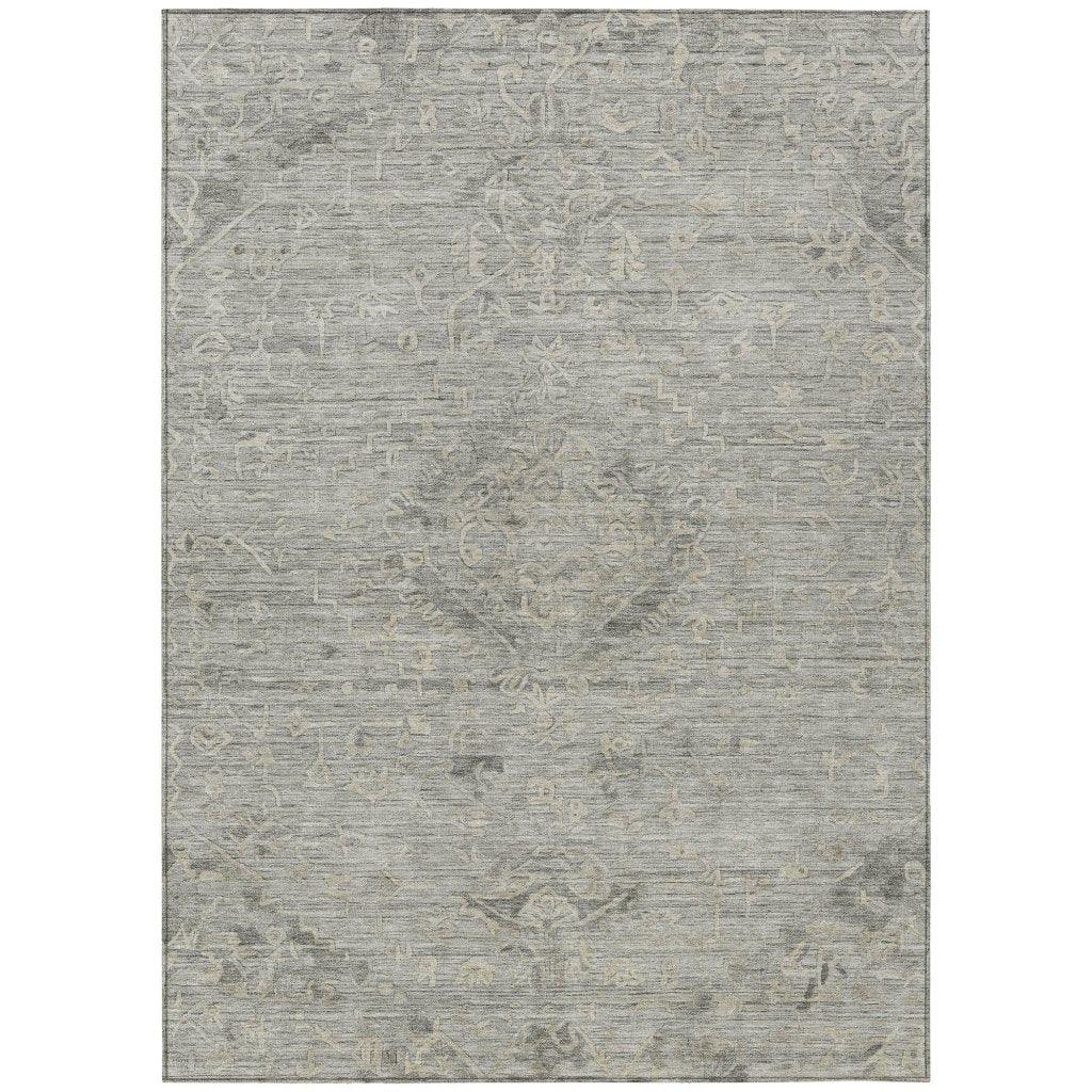 LOOMLAN Rugs Malia Gray Washable Indoor-Outdoor Rug