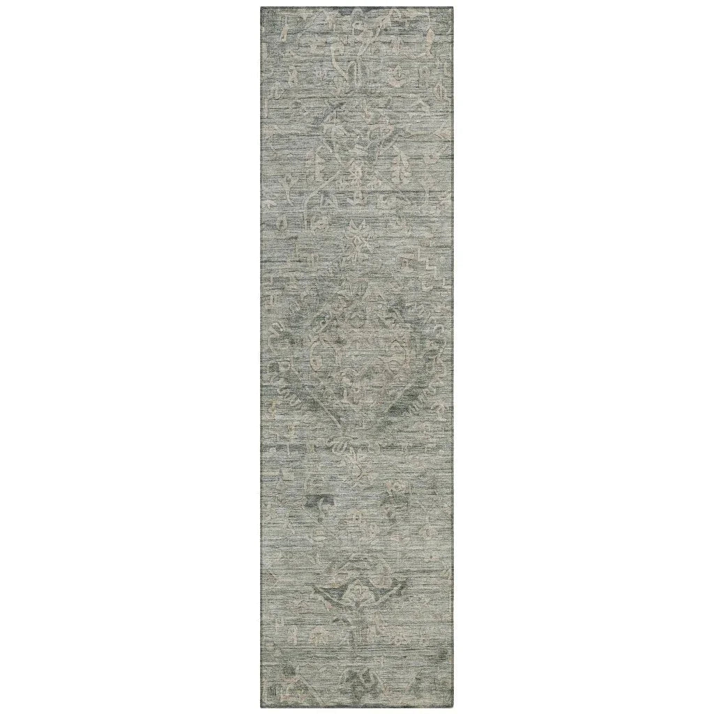 LOOMLAN Rugs Malia Green Washable Indoor-Outdoor Rug