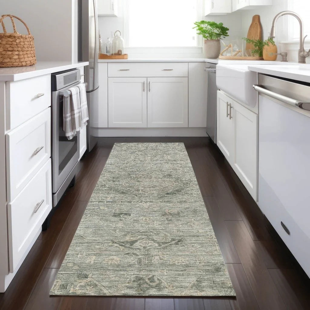 LOOMLAN Rugs Malia Green Washable Indoor-Outdoor Rug
