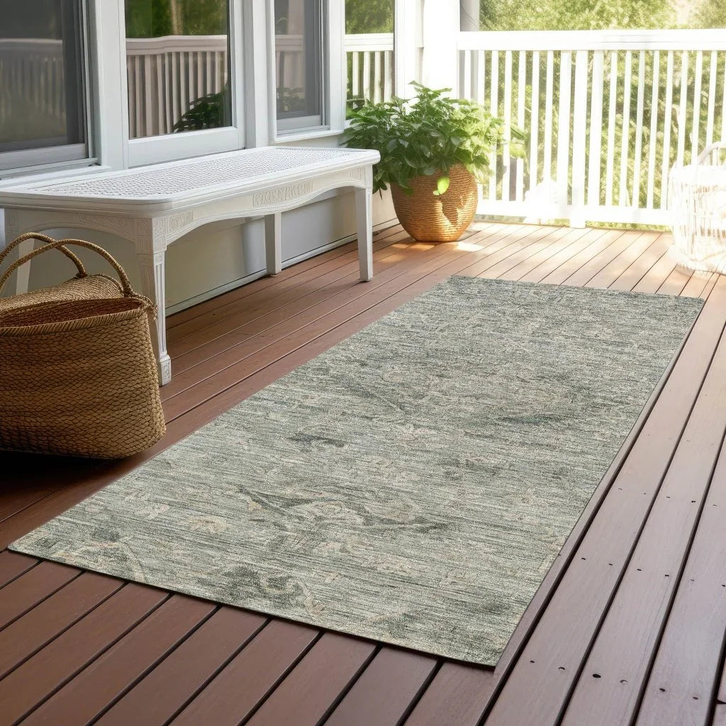 LOOMLAN Rugs Malia Green Washable Indoor-Outdoor Rug