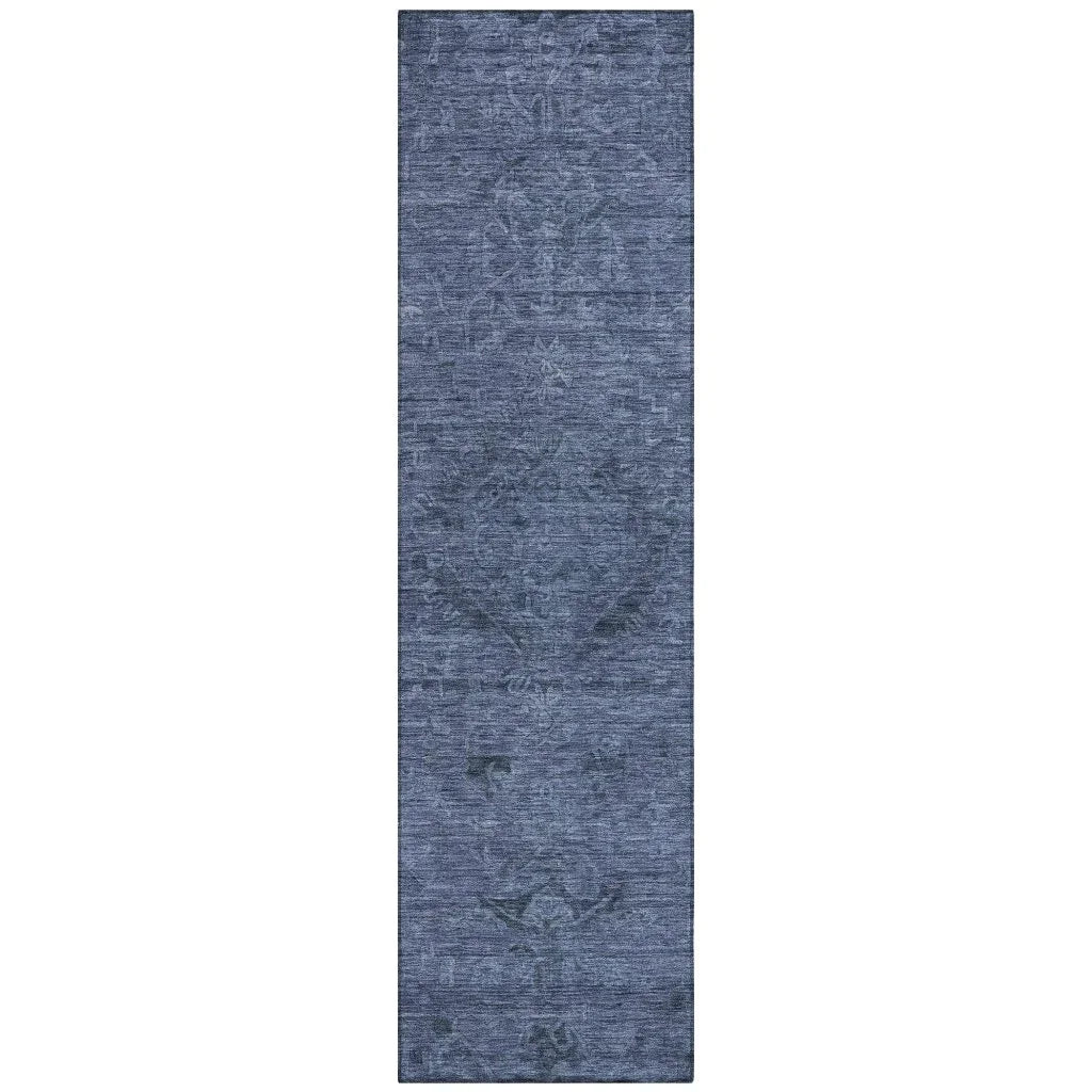 LOOMLAN Rugs Malia Navy Washable Indoor-Outdoor Rug
