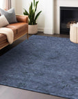 LOOMLAN Rugs Malia Navy Washable Indoor-Outdoor Rug