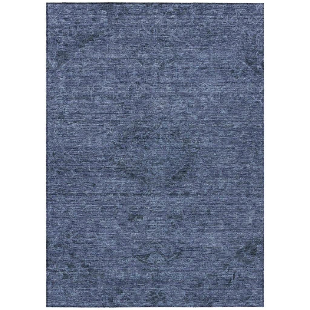 LOOMLAN Rugs Malia Navy Washable Indoor-Outdoor Rug