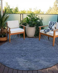 LOOMLAN Rugs Malia Navy Washable Indoor-Outdoor Rug