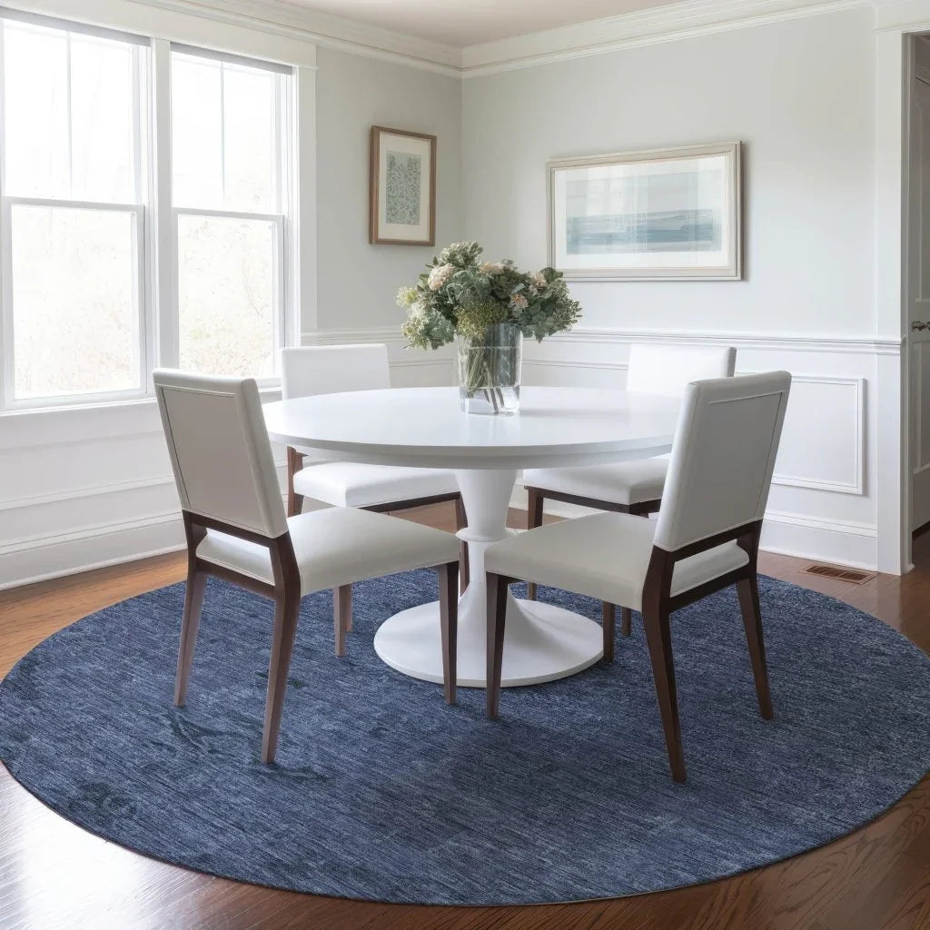 LOOMLAN Rugs Malia Navy Washable Indoor-Outdoor Rug
