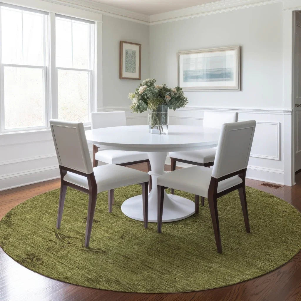 LOOMLAN Rugs Malia Olive Washable Indoor-Outdoor Rug