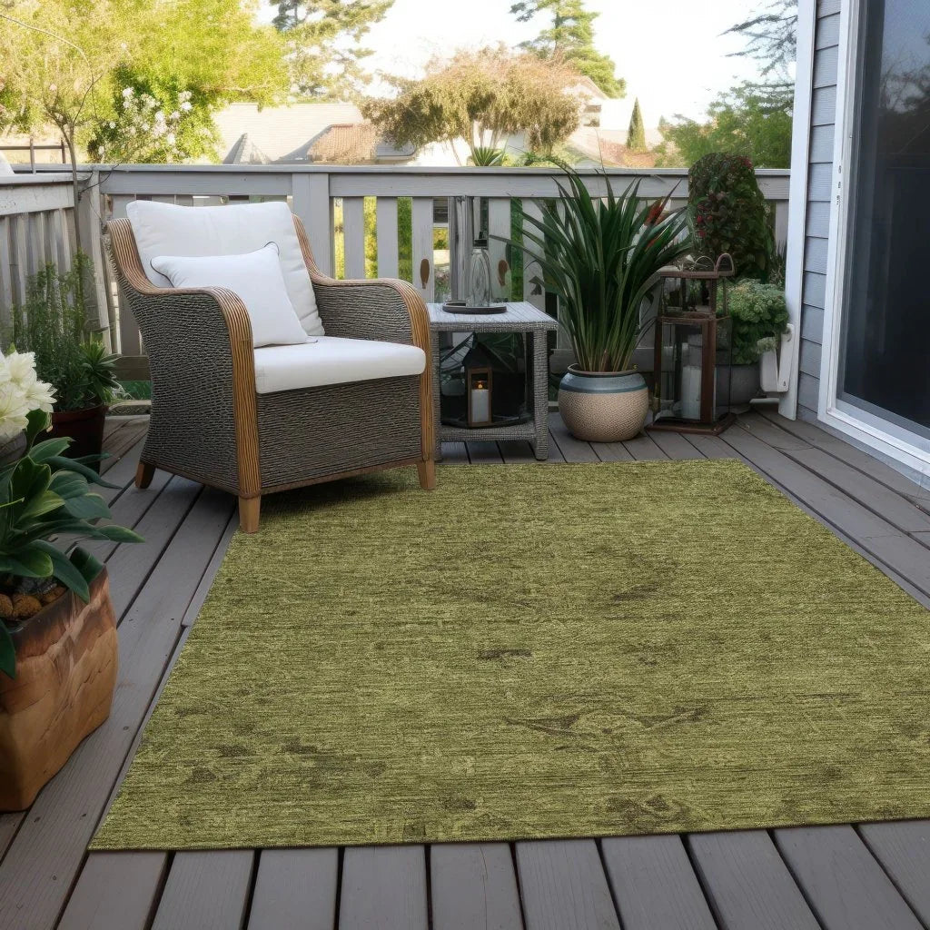 LOOMLAN Rugs Malia Olive Washable Indoor-Outdoor Rug