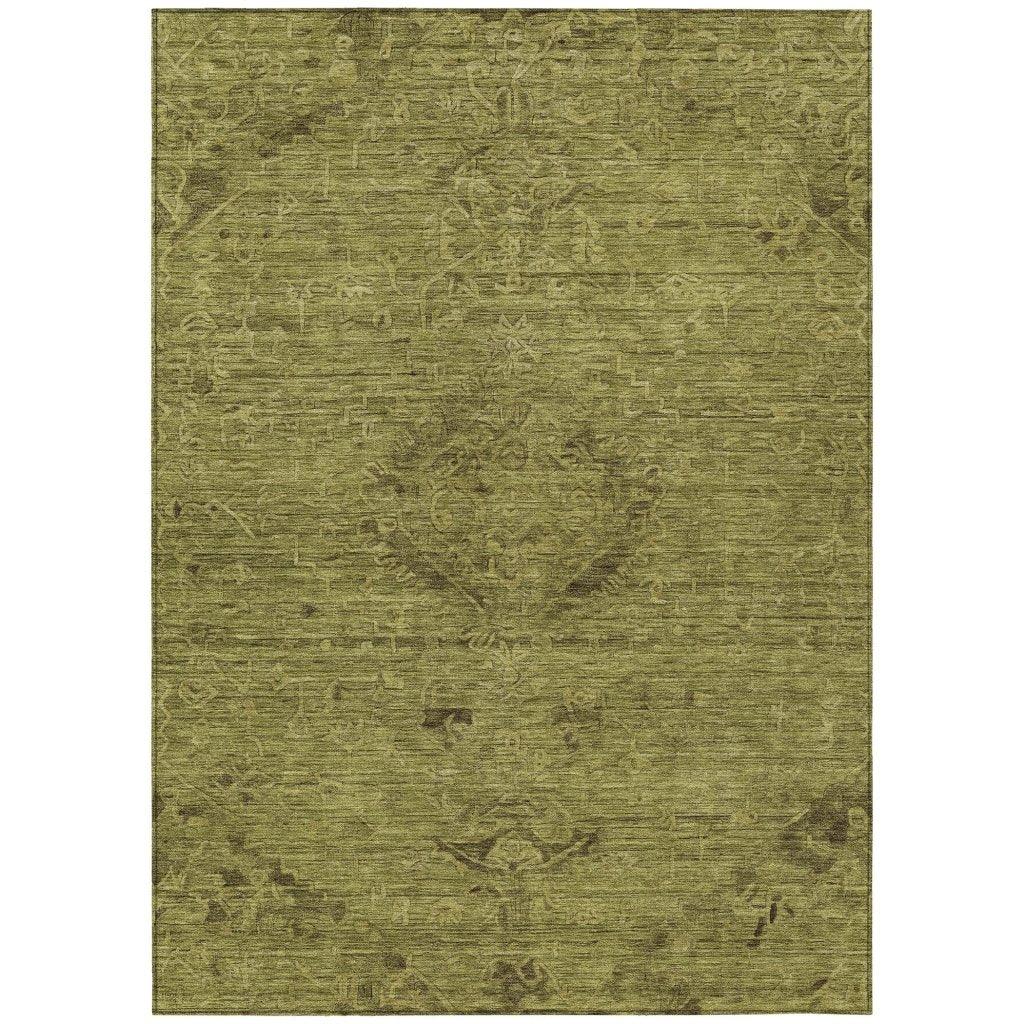 LOOMLAN Rugs Malia Olive Washable Indoor-Outdoor Rug