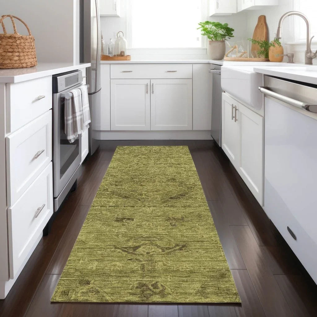 LOOMLAN Rugs Malia Olive Washable Indoor-Outdoor Rug