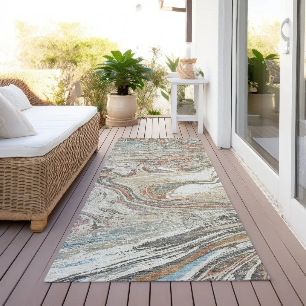 LOOMLAN Rugs Malika Beige Washable Indoor-Outdoor Rug
