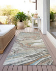 LOOMLAN Rugs Malika Beige Washable Indoor-Outdoor Rug
