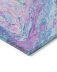 LOOMLAN Rugs Malika Blue Washable Indoor-Outdoor Rug
