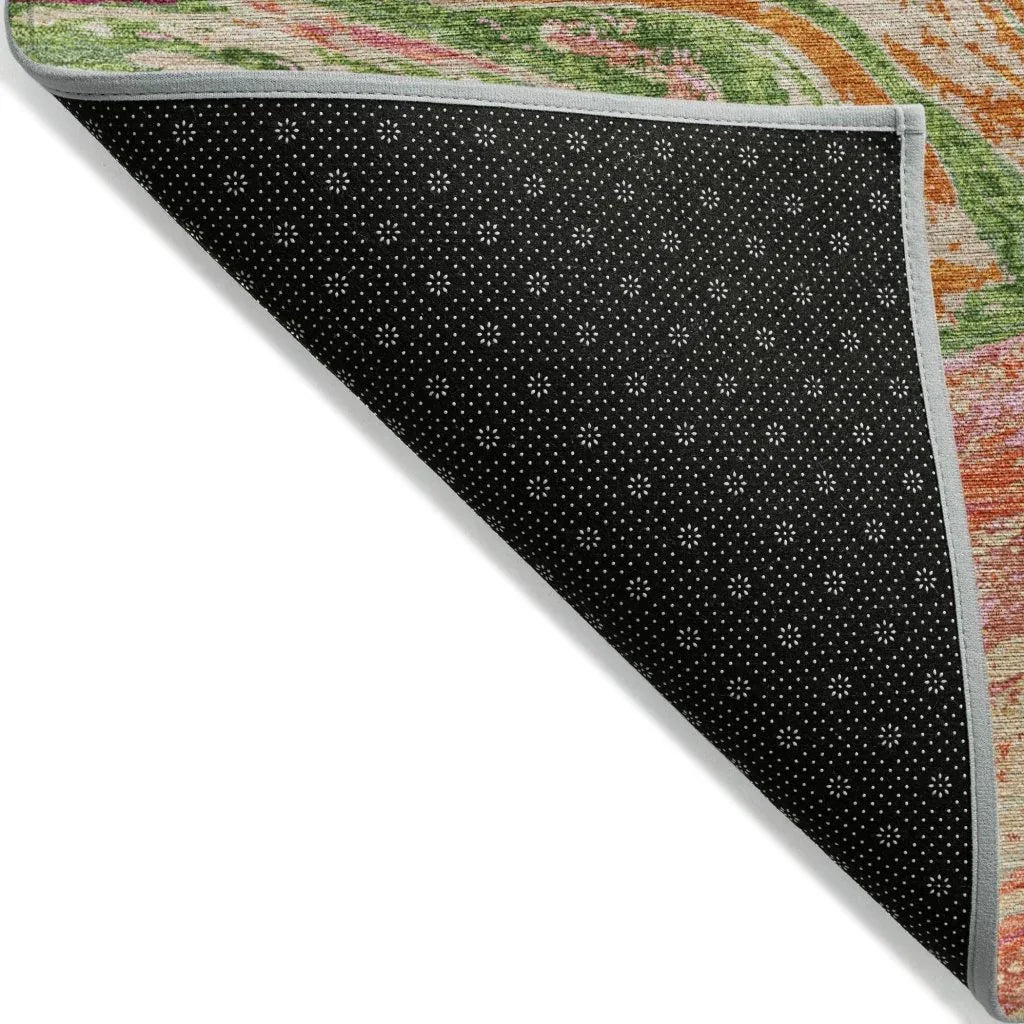LOOMLAN Rugs Malika Coral Washable Indoor-Outdoor Rug