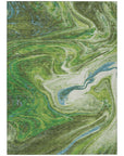 LOOMLAN Rugs Malika Green Washable Indoor-Outdoor Rug