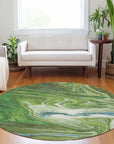 LOOMLAN Rugs Malika Green Washable Indoor-Outdoor Rug