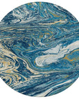 LOOMLAN Rugs Malika Navy Washable Indoor-Outdoor Rug