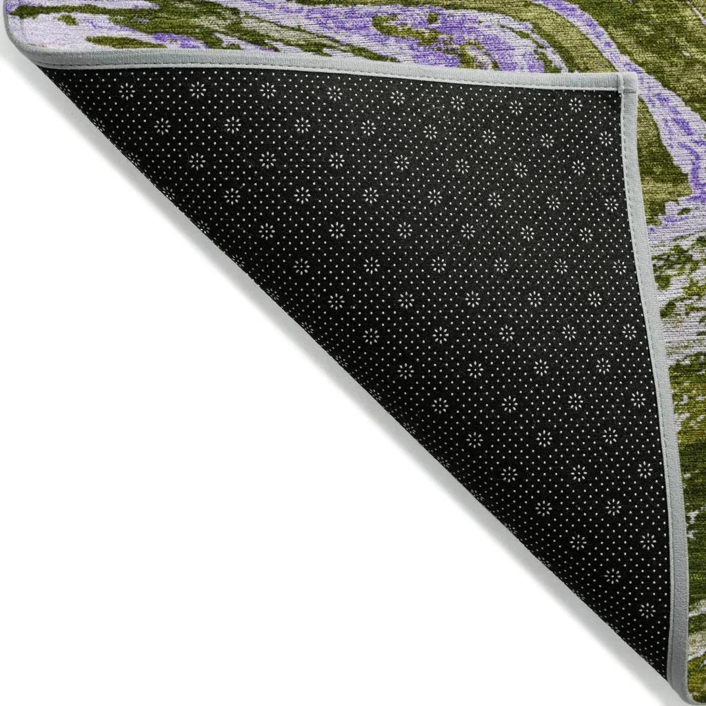 LOOMLAN Rugs Malika Olive Washable Indoor-Outdoor Rug