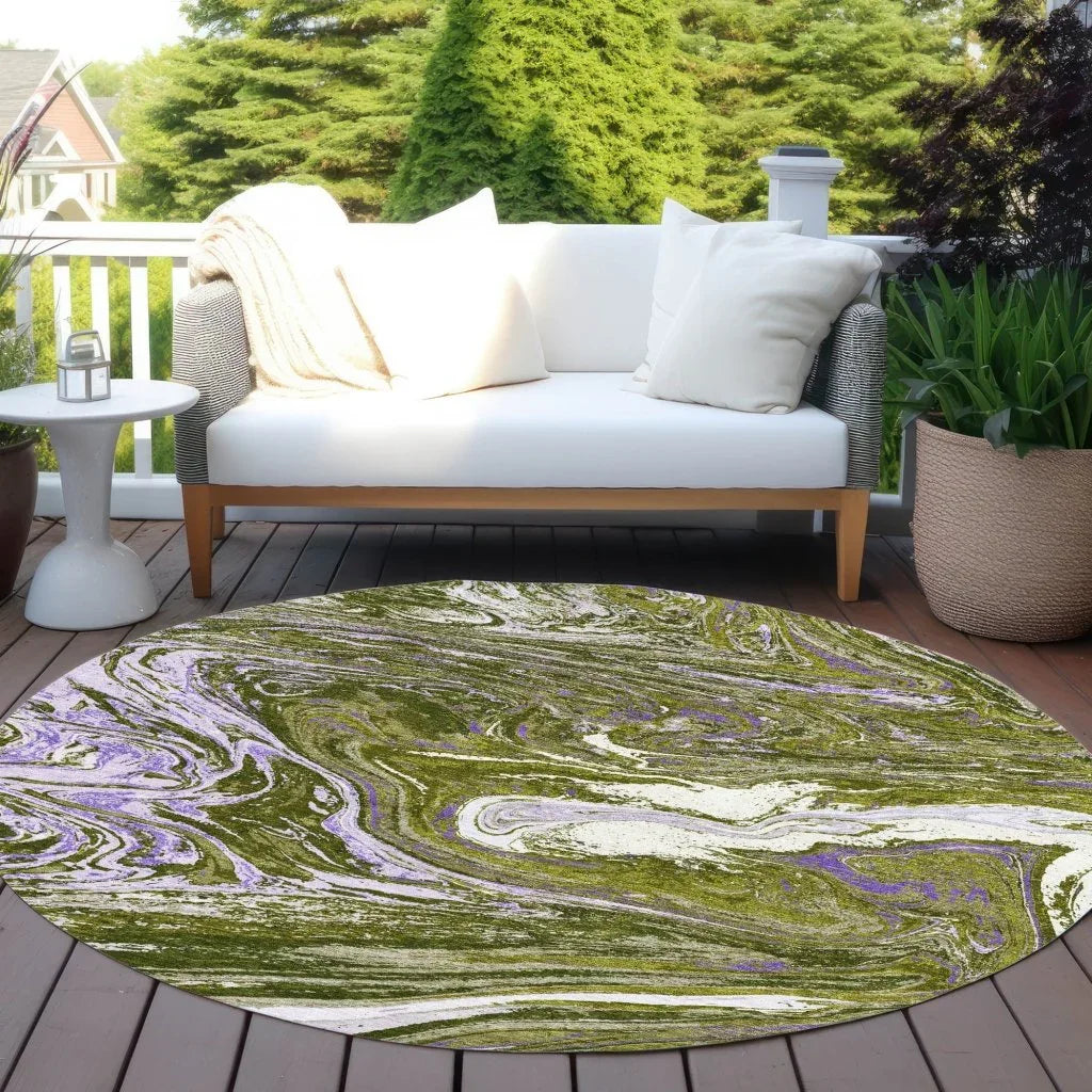 LOOMLAN Rugs Malika Olive Washable Indoor-Outdoor Rug