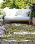 LOOMLAN Rugs Malika Olive Washable Indoor-Outdoor Rug