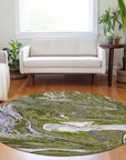 LOOMLAN Rugs Malika Olive Washable Indoor-Outdoor Rug