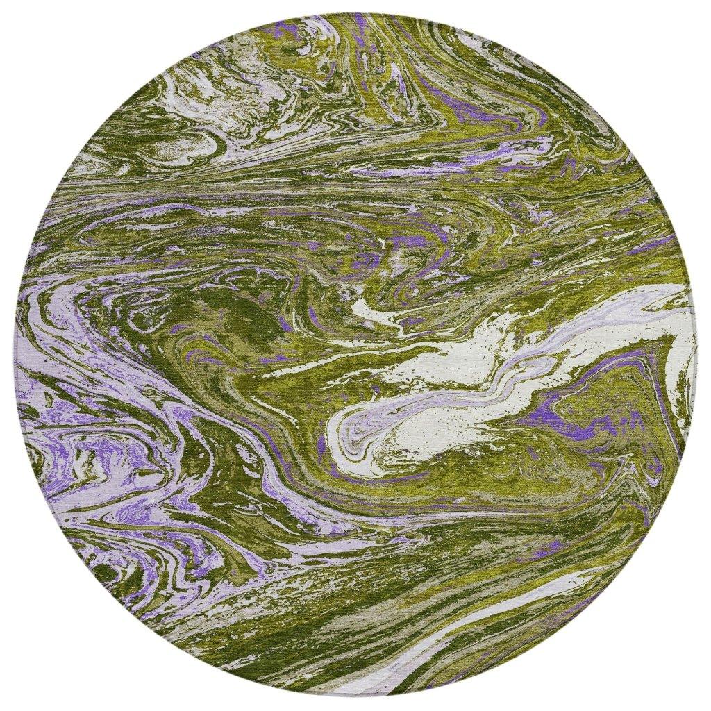 LOOMLAN Rugs Malika Olive Washable Indoor-Outdoor Rug
