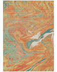 LOOMLAN Rugs Malika Orange Washable Indoor-Outdoor Rug