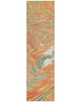 LOOMLAN Rugs Malika Orange Washable Indoor-Outdoor Rug