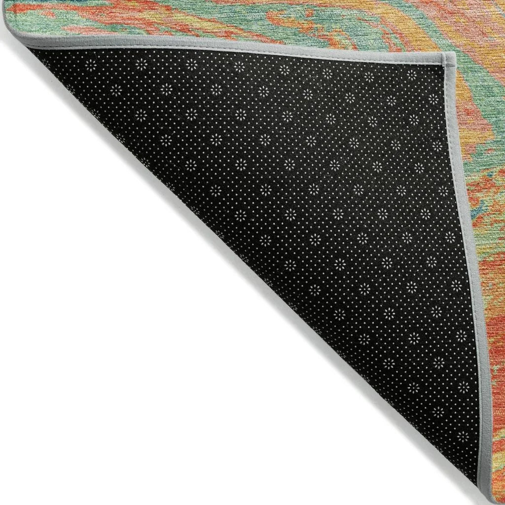 LOOMLAN Rugs Malika Orange Washable Indoor-Outdoor Rug