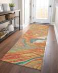 LOOMLAN Rugs Malika Orange Washable Indoor-Outdoor Rug