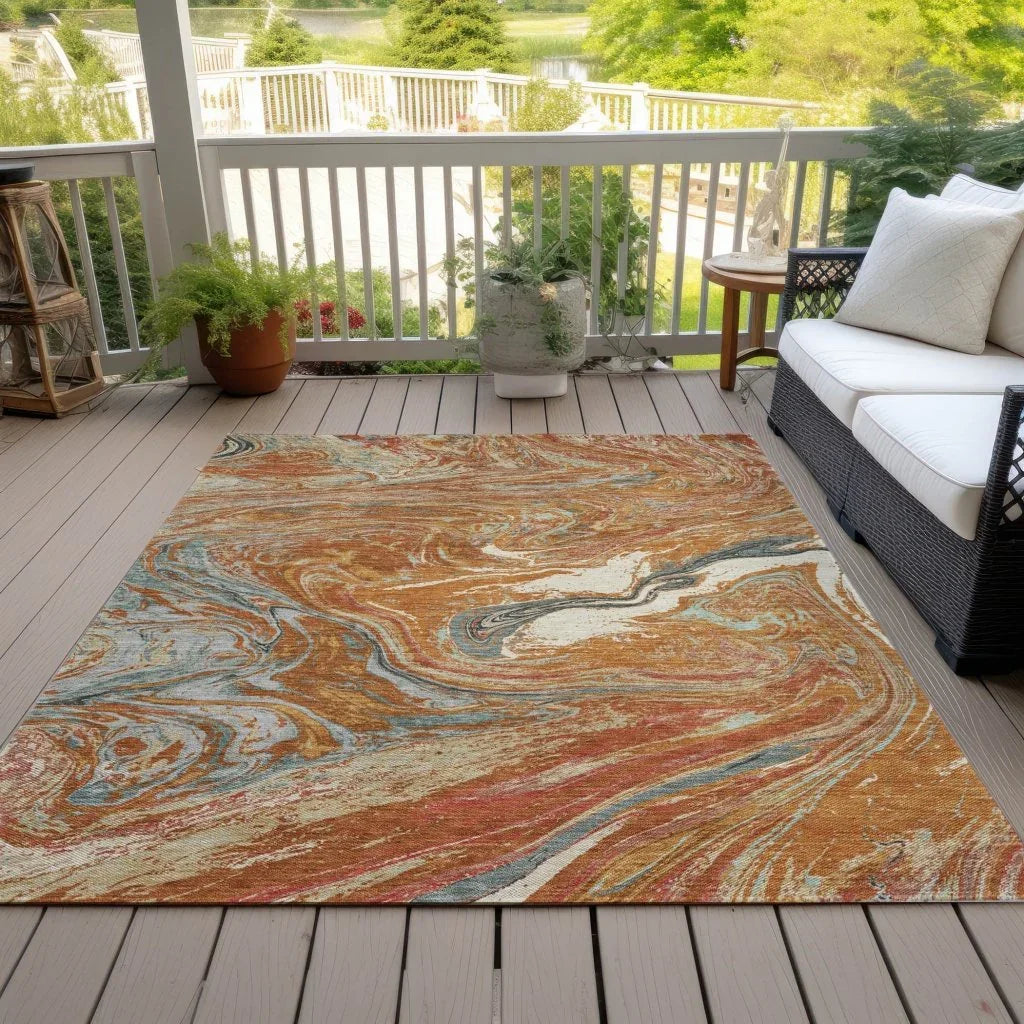 LOOMLAN Rugs Malika Paprika Washable Indoor-Outdoor Rug