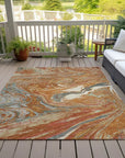 LOOMLAN Rugs Malika Paprika Washable Indoor-Outdoor Rug