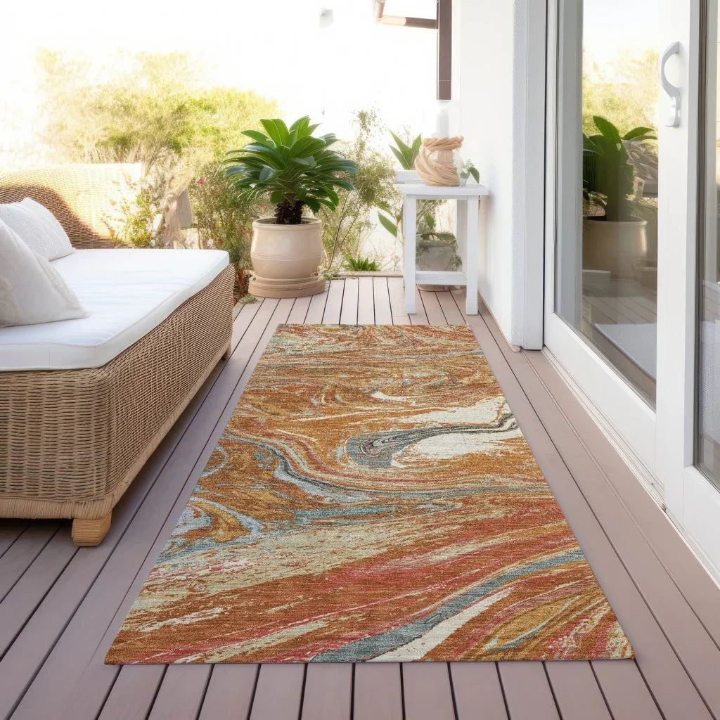 LOOMLAN Rugs Malika Paprika Washable Indoor-Outdoor Rug