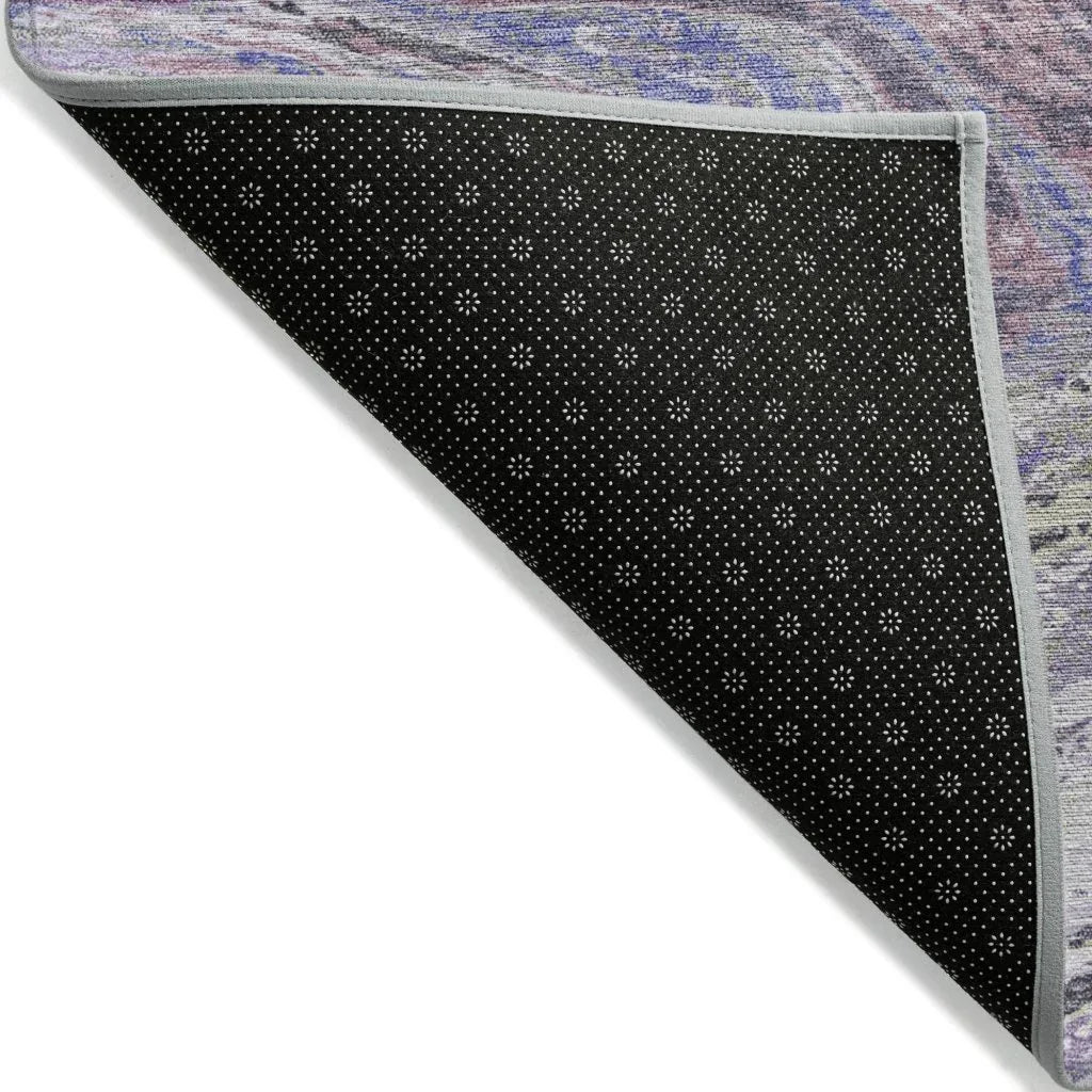 LOOMLAN Rugs Malika Purple Washable Indoor-Outdoor Rug