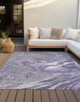 LOOMLAN Rugs Malika Purple Washable Indoor-Outdoor Rug