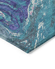 LOOMLAN Rugs Malika Teal Washable Indoor-Outdoor Rug